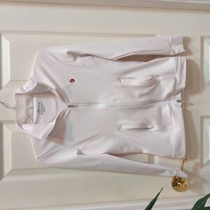 Peter Millar Women's White Double Zip Front Jacket Size XS Pirate Embroidered